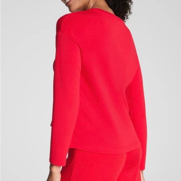 SPANX Bright Red Crewneck Cropped Top - Picture 2 of 6